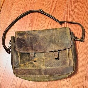 Myra Bag leather messenger. Used once.
